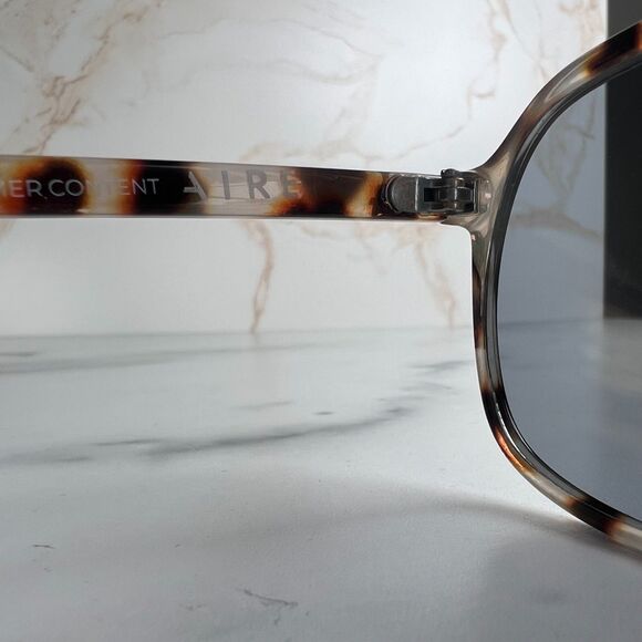 Aire Monoceros Aviator Sunglasses Cookie Tortoise Frame Smoke Tint Lens - Picture 7 of 9